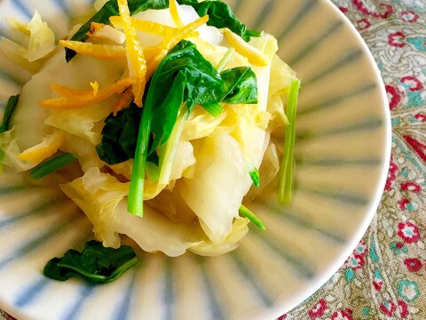 白菜とほうれん草のゆず風味♩